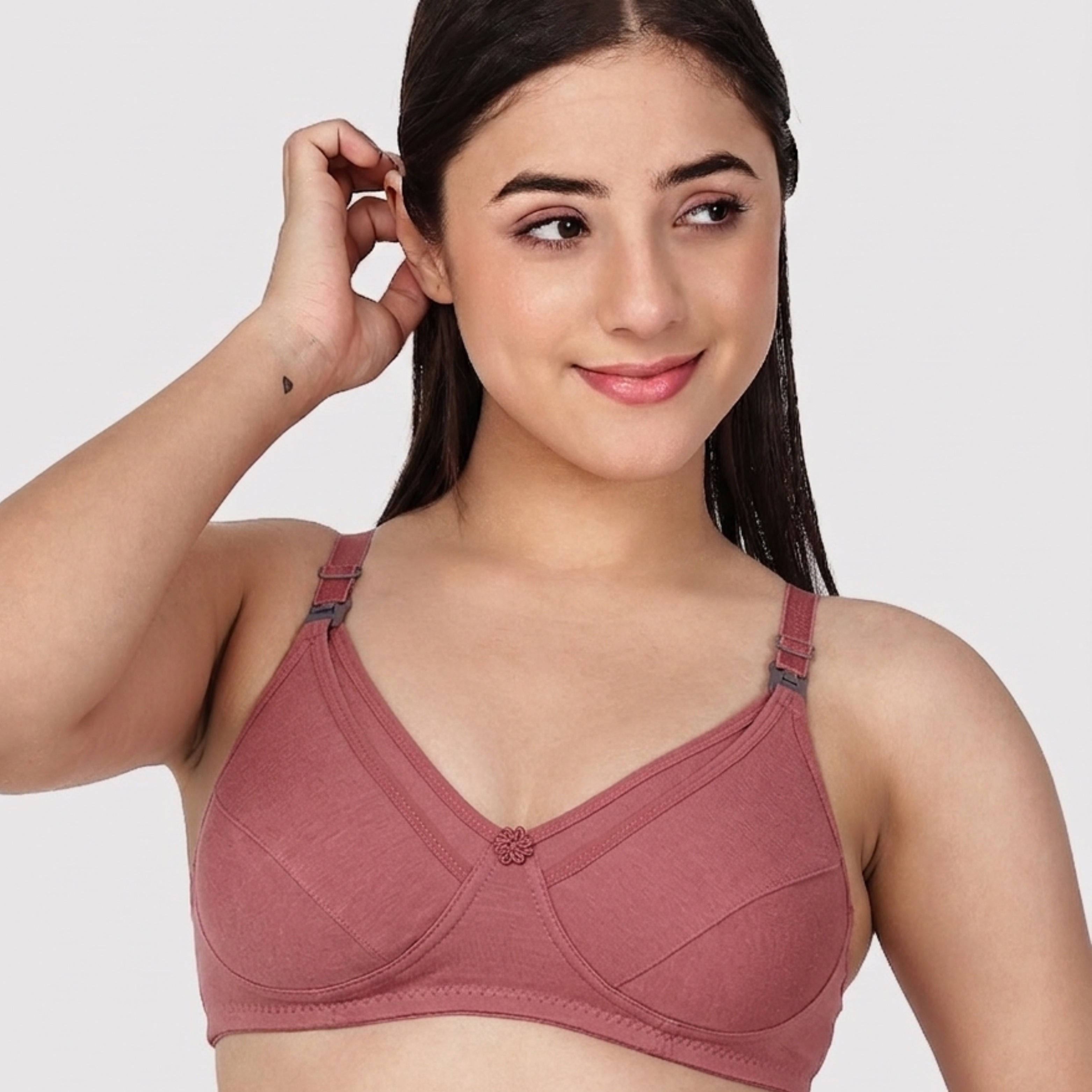 Mirae secret Women Cotton Full Cup Non Padded Maternity Breastfeeding Mother /Nursing Bra/Maternity Bra B Cup