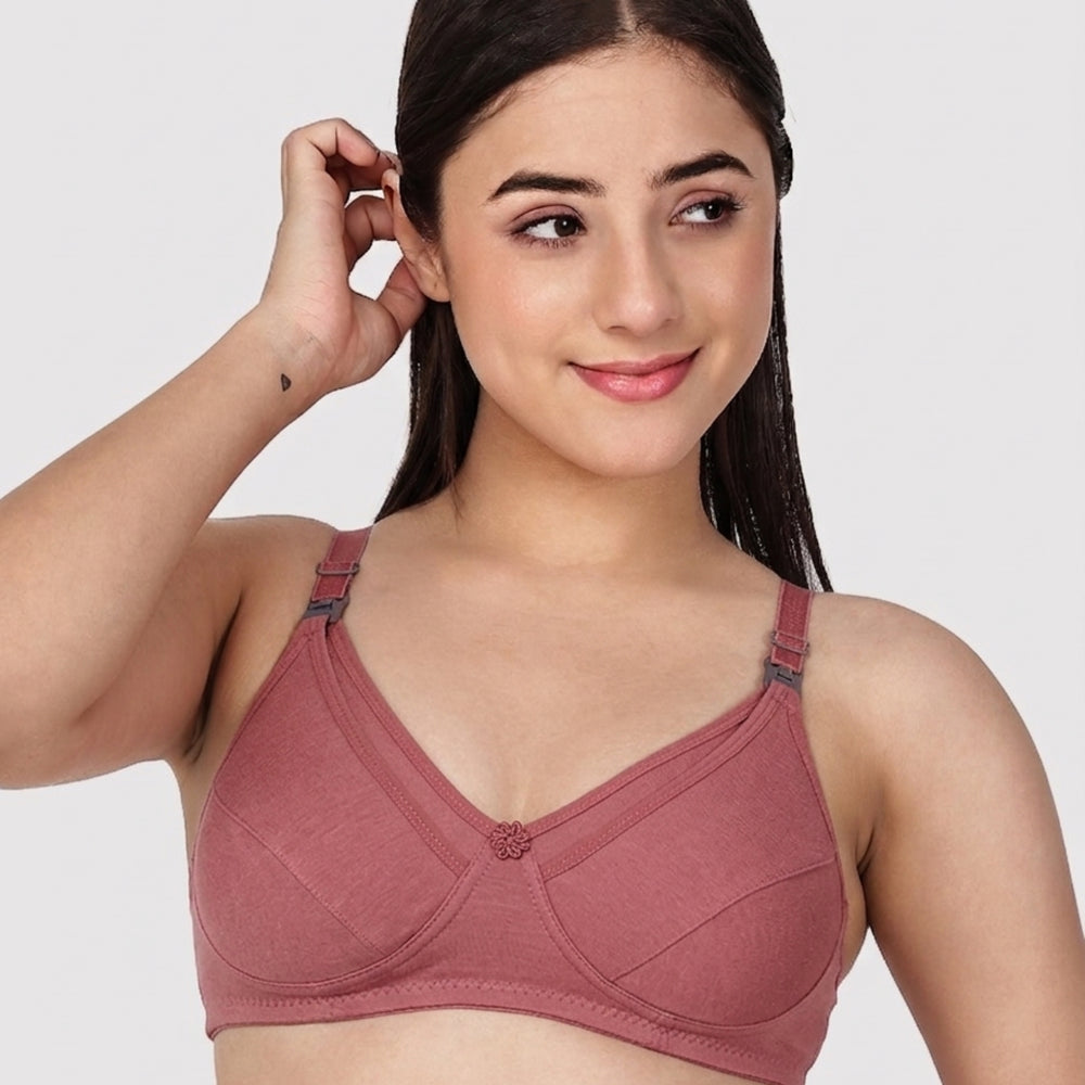 Maternity/ Breastfeeding/ Nursing Cotton Bra Full Cup Non Padded combo of 3 and 6- B Cup