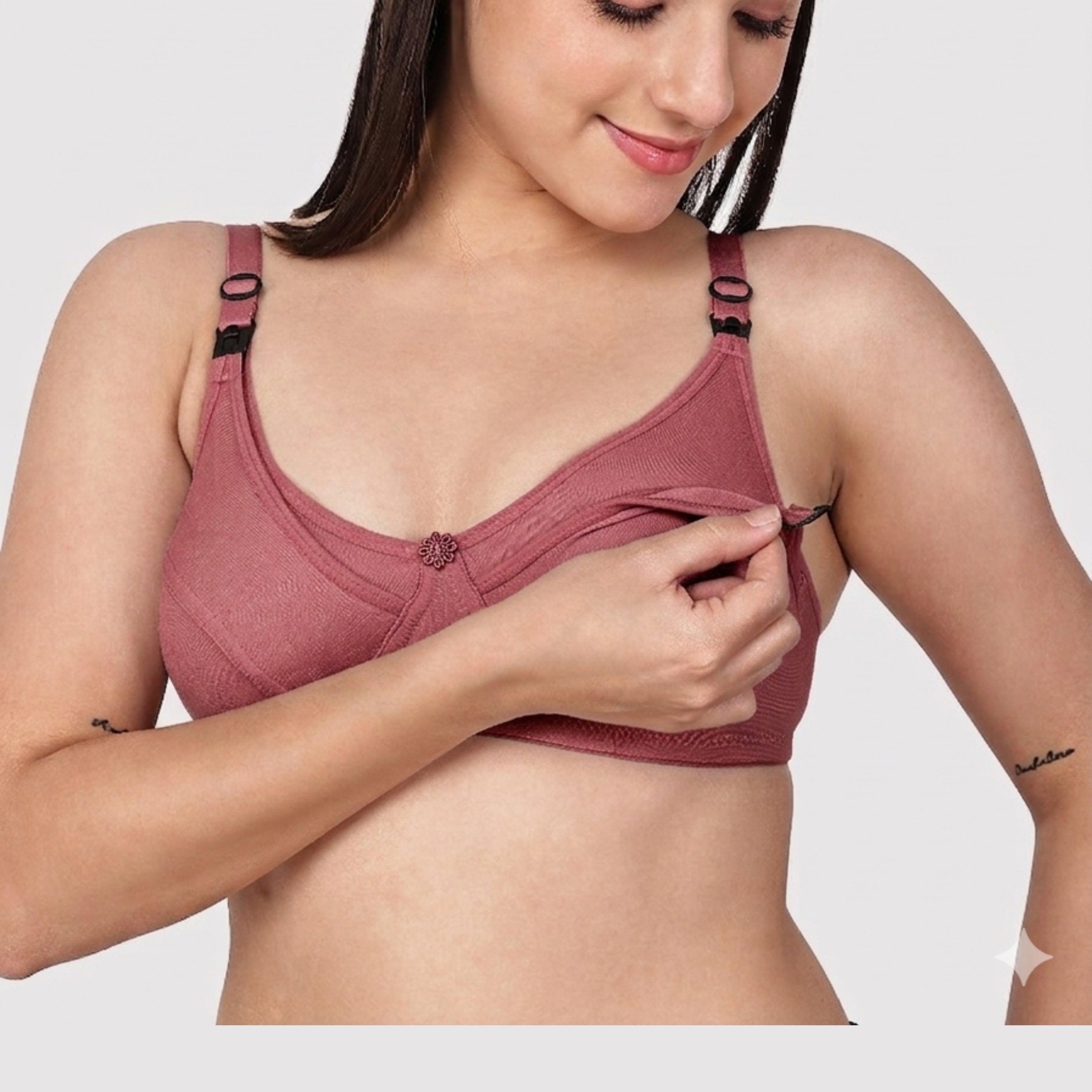 Mirae secret Women Cotton Full Cup Non Padded Maternity Breastfeeding Mother /Nursing Bra/Maternity Bra B Cup