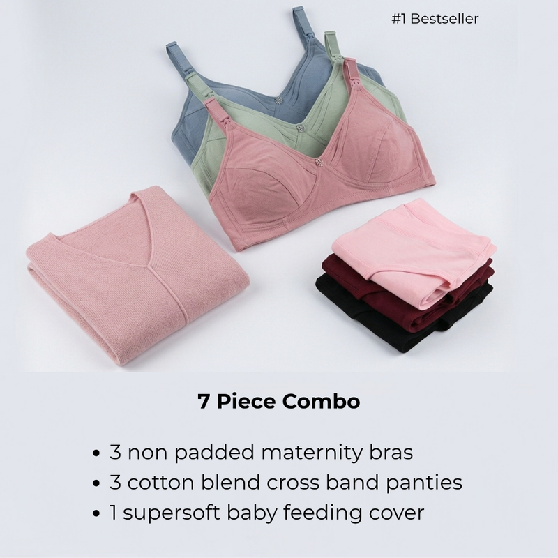 New Mom Essential Combo (Non Padded)- 7 Pieces