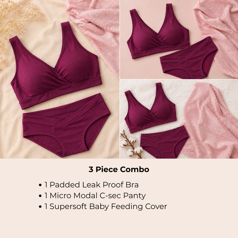 3 Piece Padded Leak Proof Combo Set