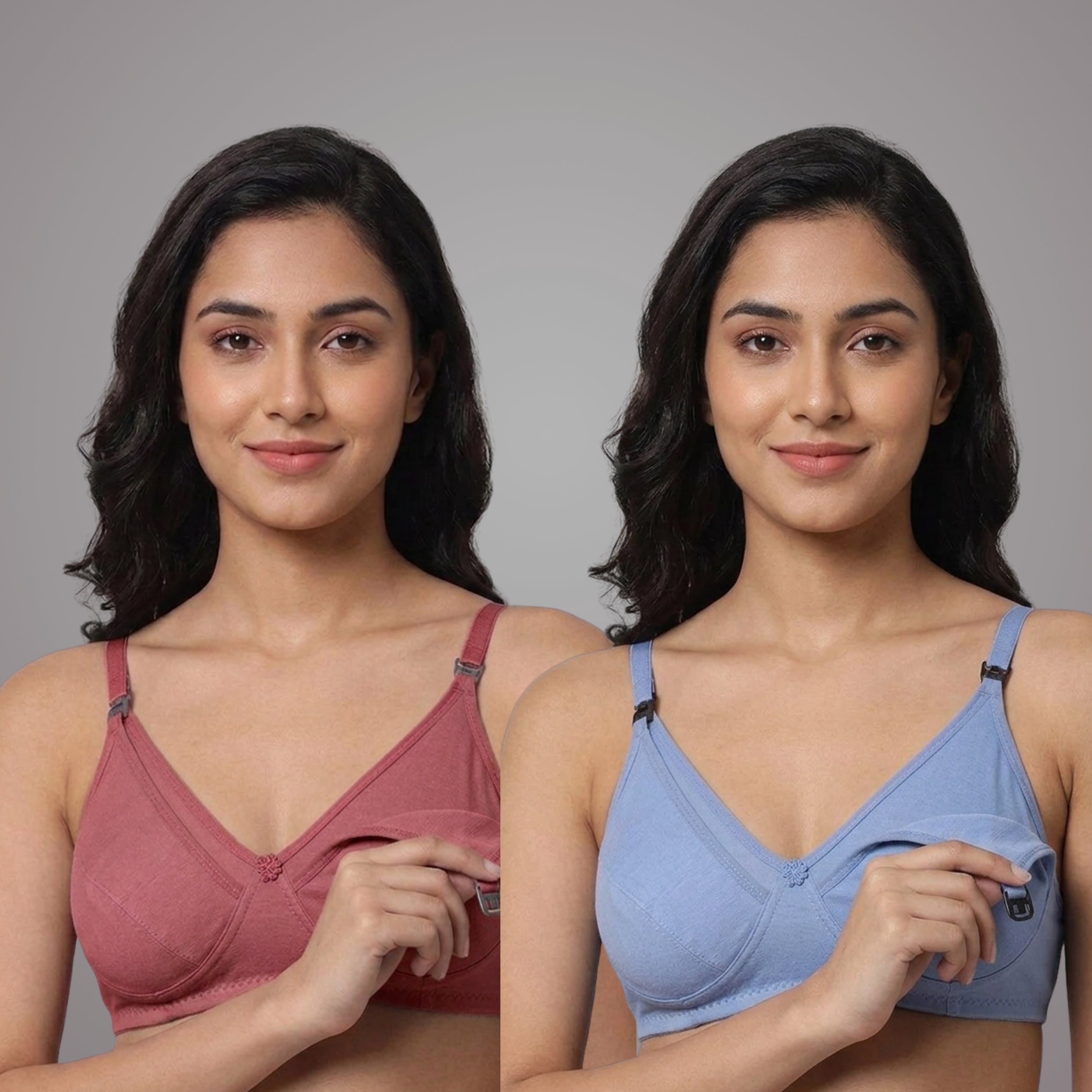 Women Cotton Full Cup Non Padded Maternity Breastfeeding Mother /Nursing Bra/Maternity Bra in combo of 2 -B Cup