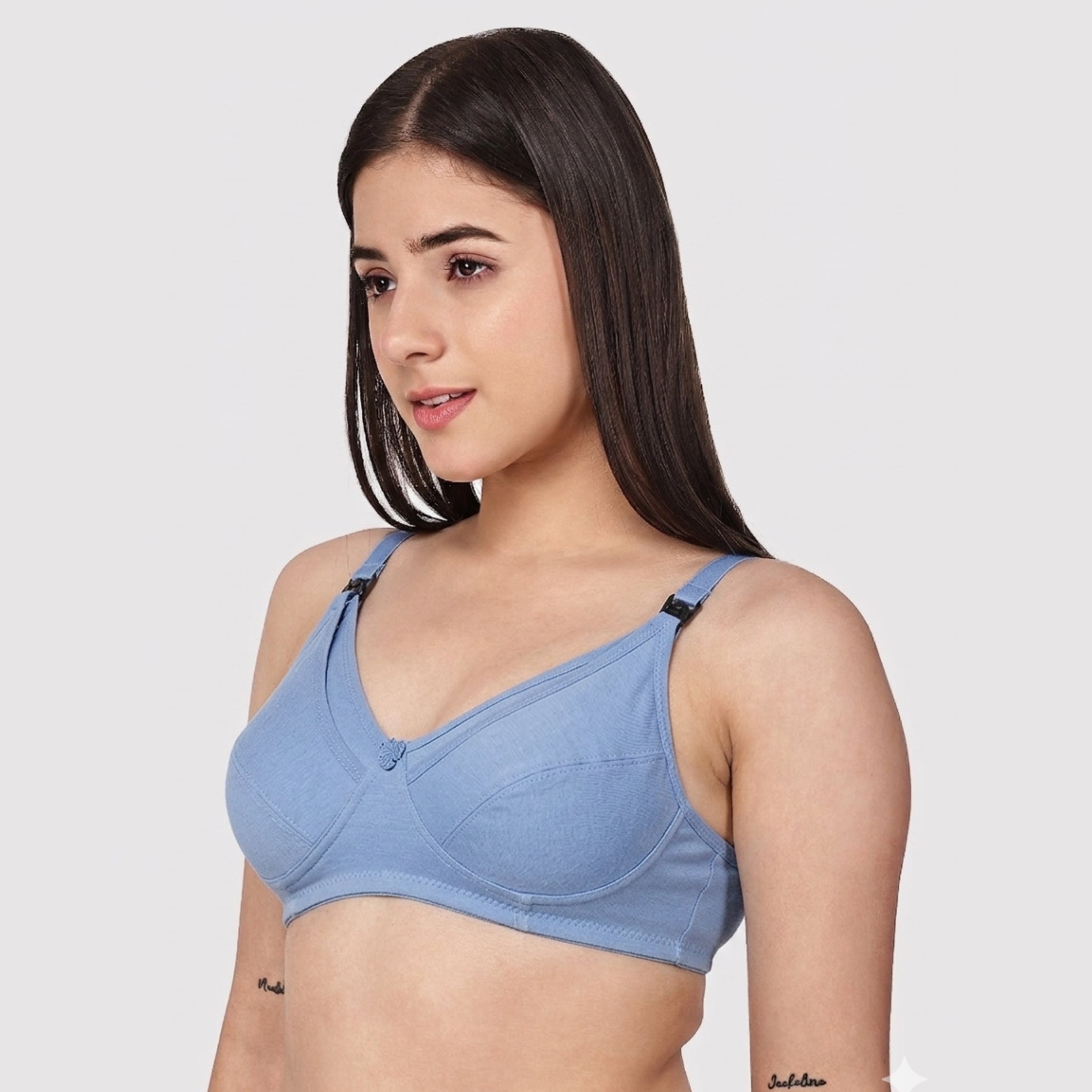 Maternity/ Breastfeeding/ Nursing Cotton Bra Full Cup Non Padded combo of 3 and 6- B Cup