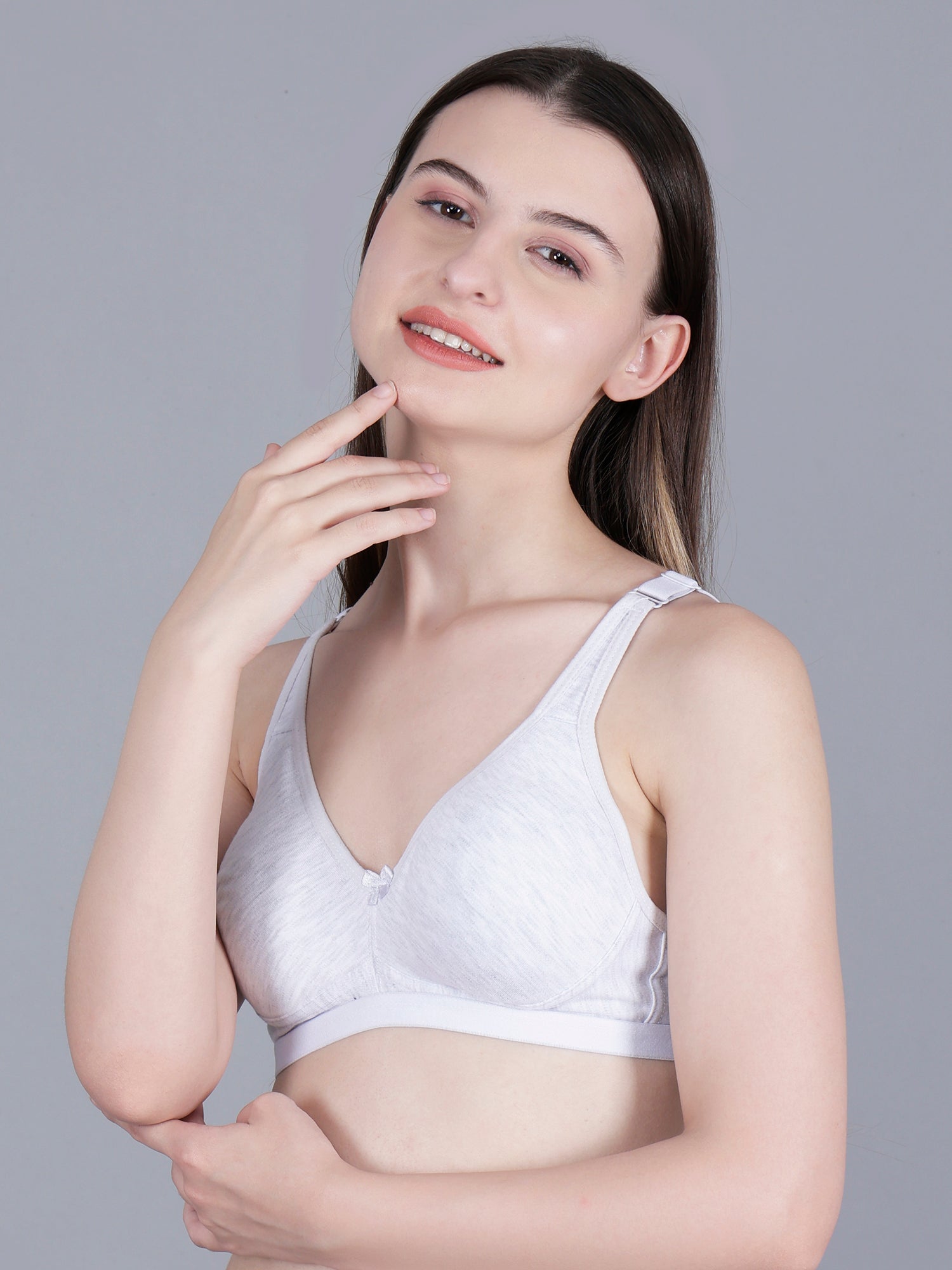 Non-Padded Cotton Blend Seamless Premium Bra for Regular Wear- Full Cup Combo of 3(color may vary)