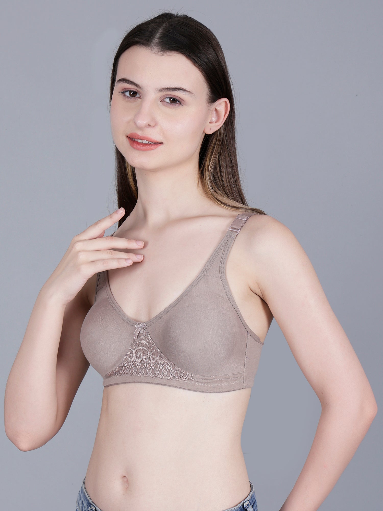 Cotton Non-Padded Non-Wired Floral Lace Full Cup || Everyday and Bridal Bra