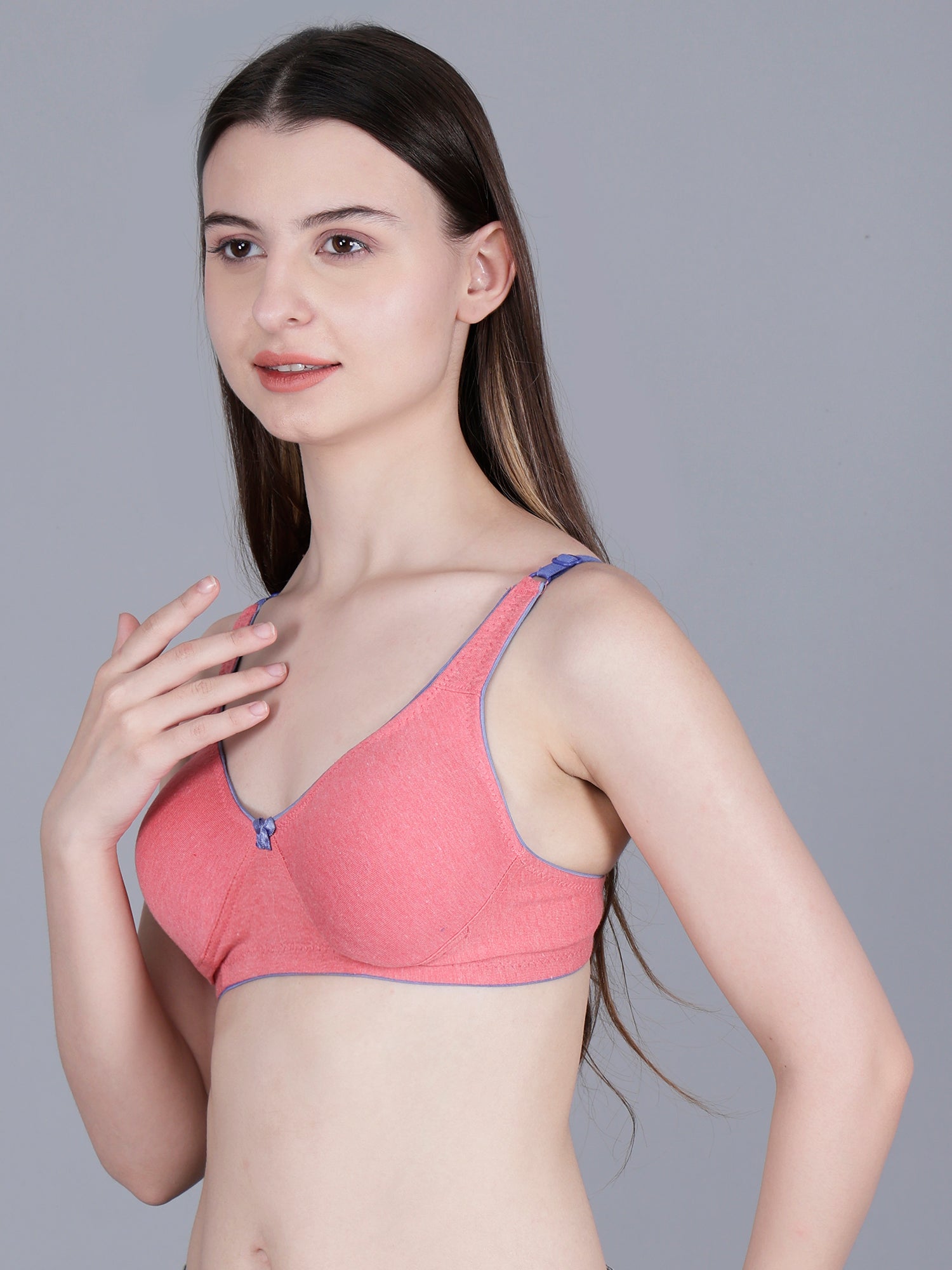 Mirae Secret Women's Seamless Cotton Non-Padded Wire Free T-Shirt Bra