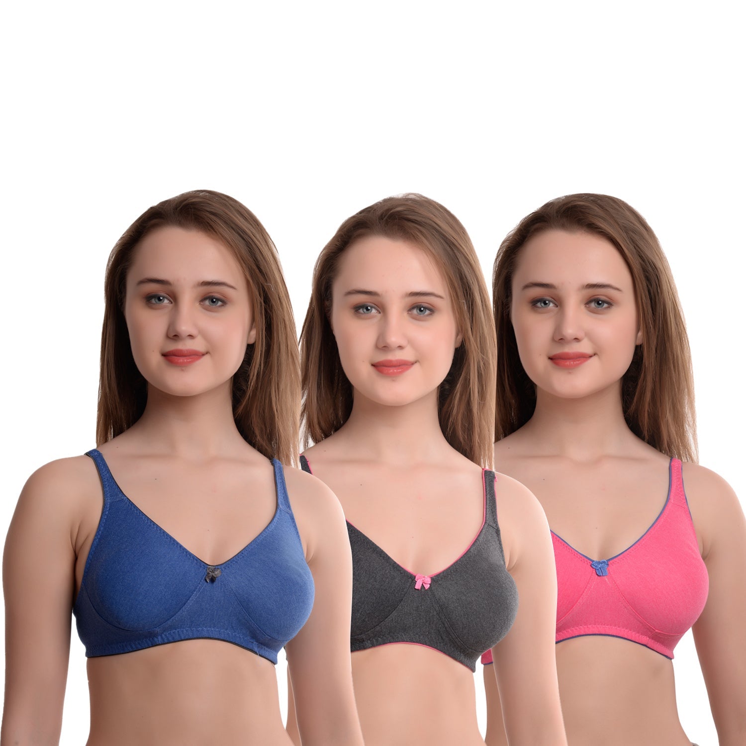 Mirae Secret Women's Seamless Cotton Non-Padded Wire Free T-Shirt Bra