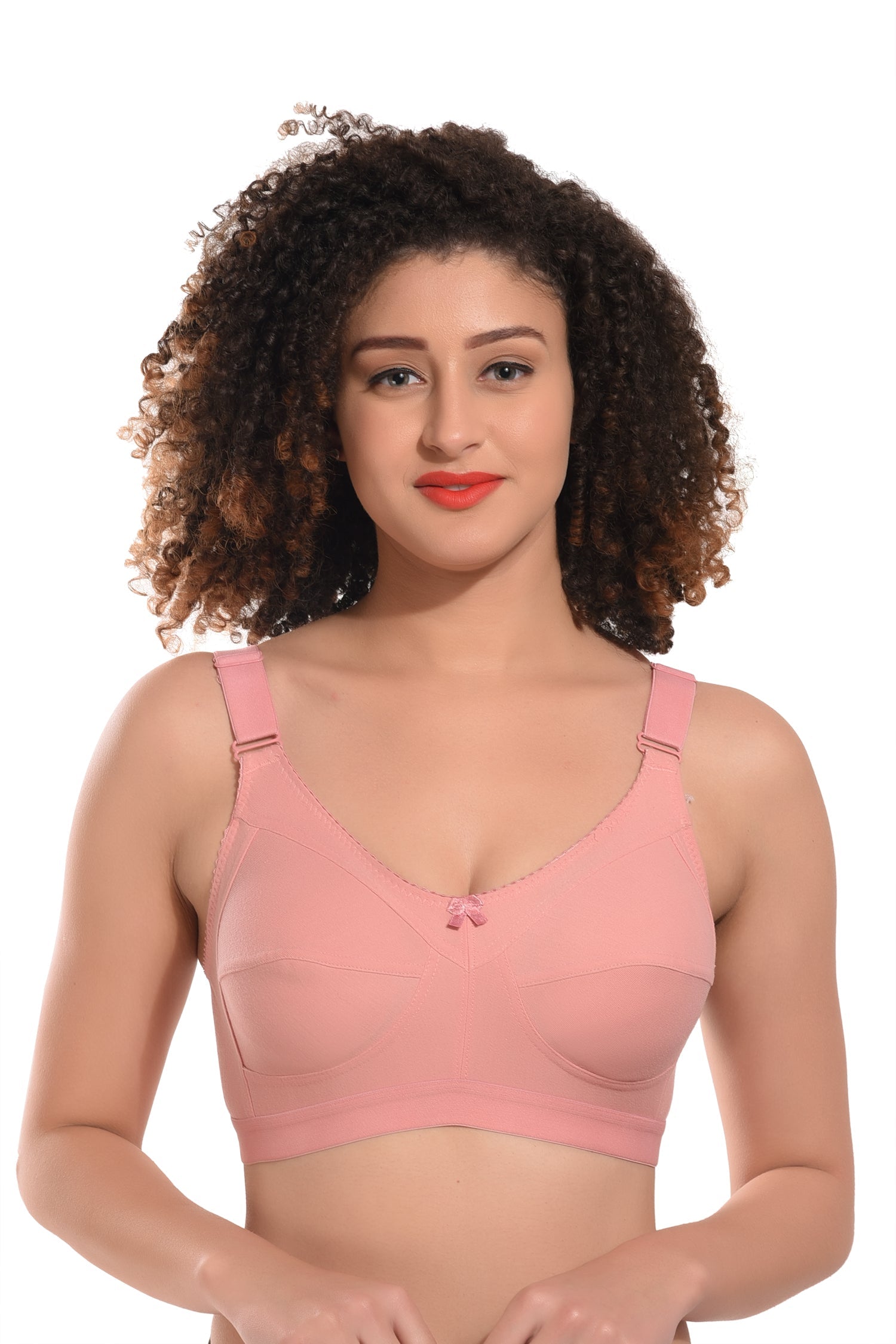 Women's Cotton Non-Padded Heavy Bust Full Coverage Non-Wired T-Shirt Plus Size Bra