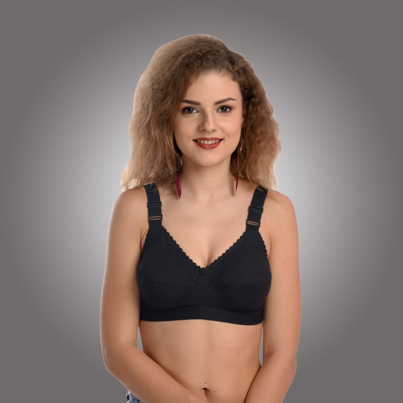 Mirae secret Women's Full Coverage Non-Padded Cotton Cotton Wire Free Regular Bra/ Adjustable Straps