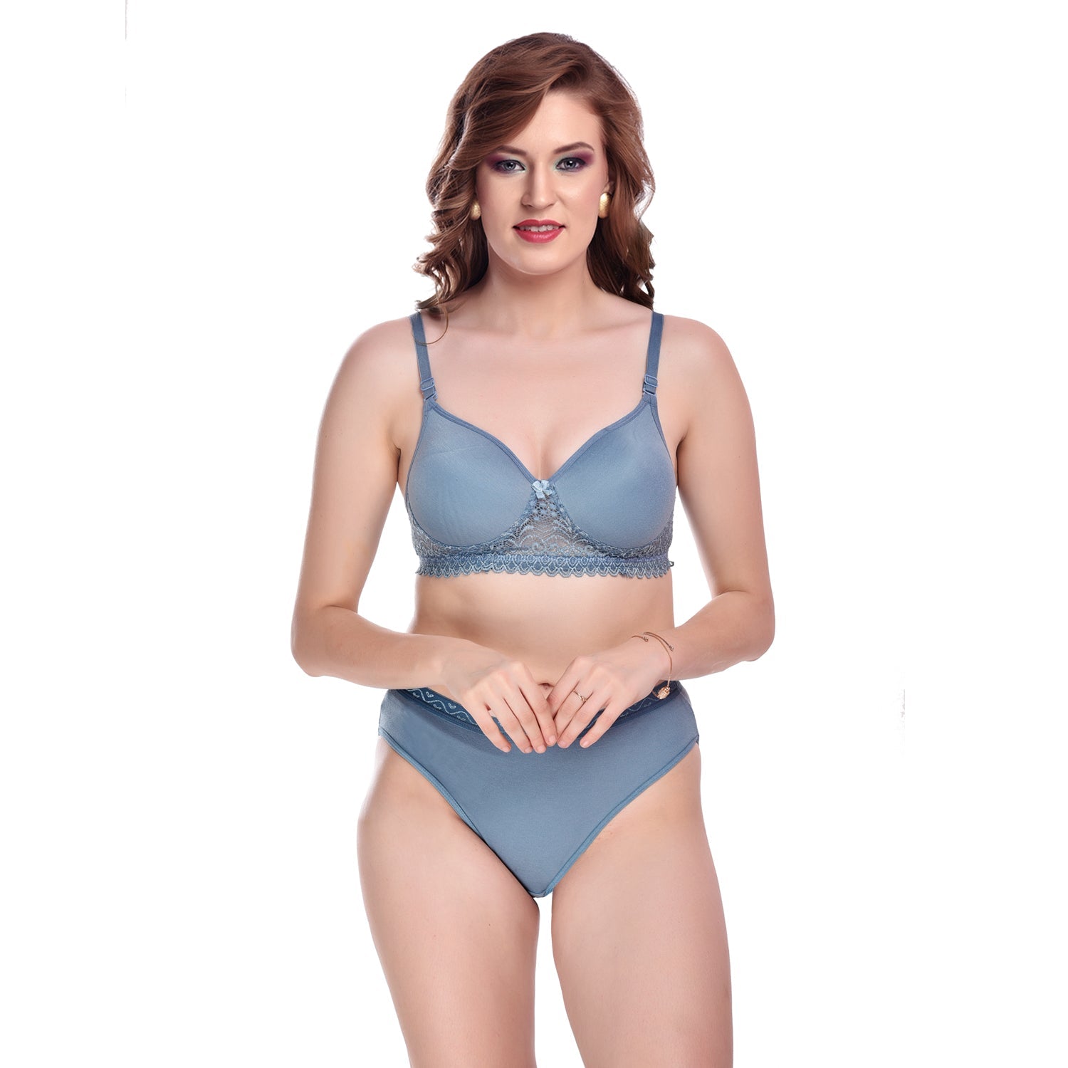 Seamless Lace & Cotton Lightly Padded Non- Wired & Adjustable T-Shirt Bra