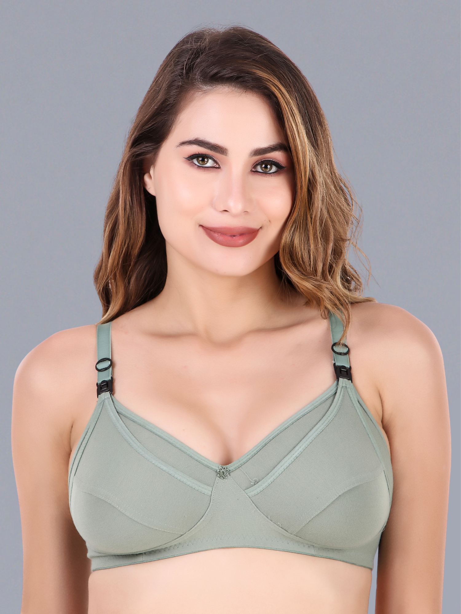 Mirae secret Women Cotton Full Cup Non Padded Maternity Breastfeeding Mother /Nursing Bra/Maternity Bra B Cup