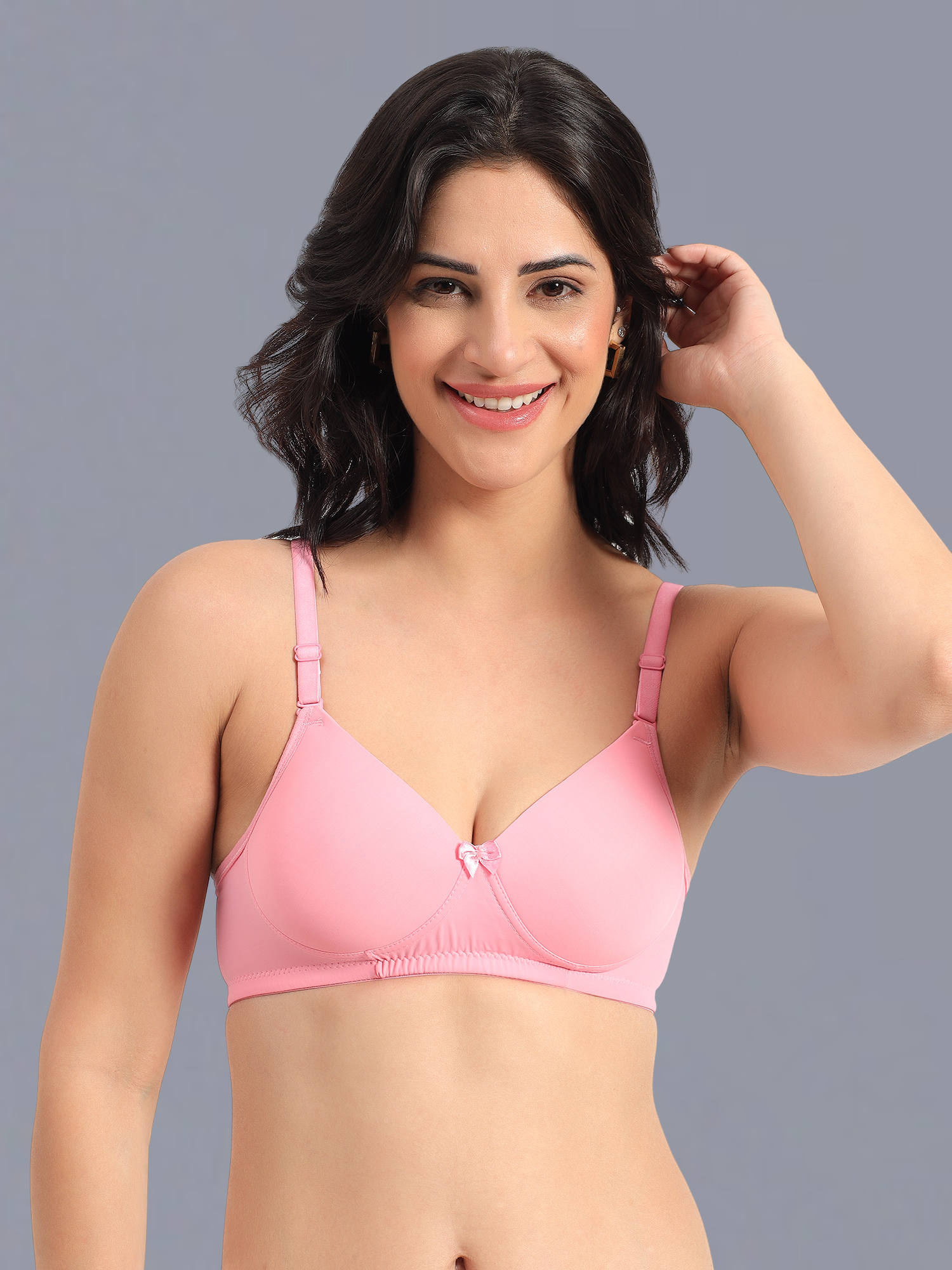 Padded Non-Wired Full Cup T-shirt Bra in Soft Pink