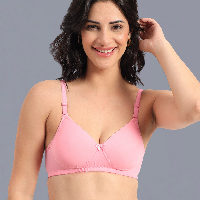 Padded Non-Wired Full Cup T-shirt Bra in Soft Pink