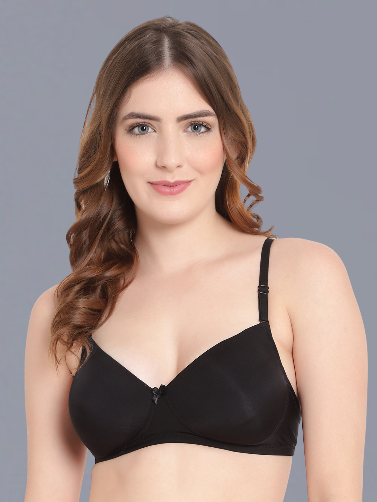 Padded Non-Wired Full Cup T-shirt Bra in Black