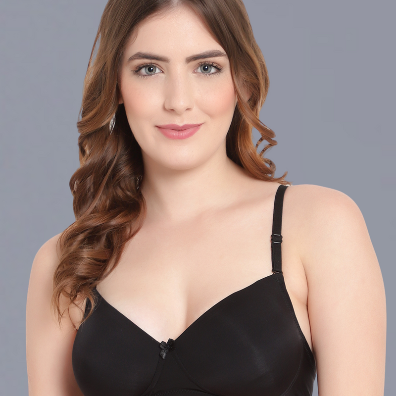 Padded Non-Wired Full Cup T-shirt Bra in Black
